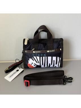 Lesportsac Animals Petite Weekender with Charm NWT